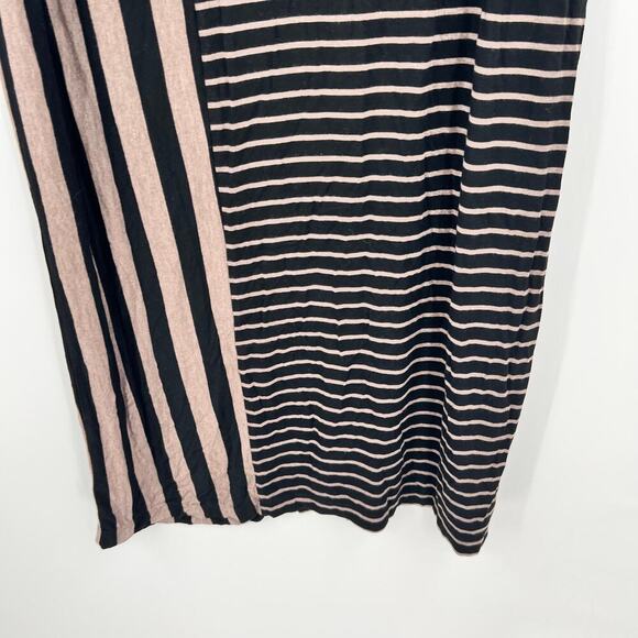 Habitat pull on black striped skirt stretchy lagenlook style comfort size large - Picture 2 of 9